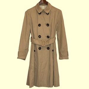 Banana Republic Women's Beige Classic Double-Breasted Belted Trench Coat Long L